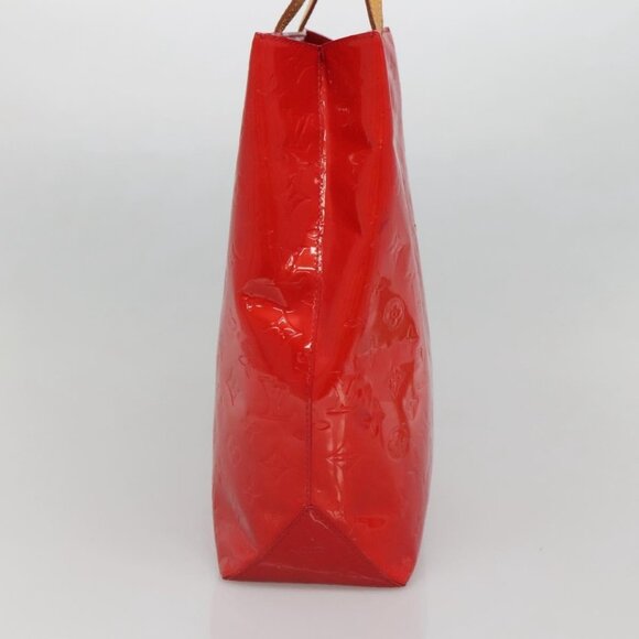 LOUIS VUITTON Monogram Vernis Reade MM Hand Bag Red Rouge LV Auth - Picture 5 of 16